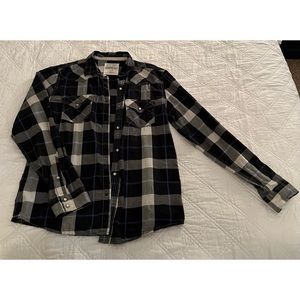 Mens pearl snap button up size L